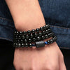 Dragon & Phoenix Black Obsidian Wrap Bracelet Set — Eternal Love Built on Honesty - Buddha Tibet xd00123