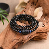 Dragon & Phoenix Black Obsidian Wrap Bracelet Set — Eternal Love Built on Honesty - Buddha Tibet xd00123