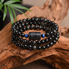 Dragon & Phoenix Black Obsidian Wrap Bracelet Set — Eternal Love Built on Honesty - Buddha Tibet xd00123
