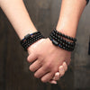 Dragon & Phoenix Black Obsidian Wrap Bracelet Set — Eternal Love Built on Honesty - Buddha Tibet xd00123