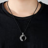 Dragon & Phoenix Couple Necklace - Black Obsidian & Cat's Eye Pendant for Love & Protection - Buddha Tibet xd00045