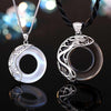 Dragon & Phoenix Couple Necklace - Black Obsidian & Cat's Eye Pendant for Love & Protection - Buddha Tibet xd00045