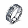 Dragon Ring - Inlay Dragon Band for Luck & Strength - blue gray6Buddha Tibet