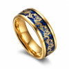 Dragon Ring - Inlay Dragon Band for Luck & Strength - golden royal blue6Buddha Tibet