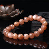 Orange Moonstone Bead Bracelet — Warm Peach Tones in One Strand