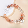 Zodiac White Crystal Bead Bracelet — Natural Stone Stretch Bracelet by Birth Sign