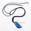 Buddha Tibet Drilled Labradorite Leaf Necklace - Blue Flash