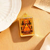 Tibetan Thangka Tsa-Tsa Pendant — Hand-Painted Deity Amulet in Gold-Plated Frame Buddha Tibet