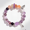 Nine Purple Fire Amethyst Tassel Bracelet — Butterfly & Leaf Crystal Charm Strand for Luck Buddha Tibet