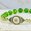 Evil Eye Bracelet - Natural Peridot - Buddha Tibet xd00051
