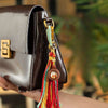 Hand-Painted Thangka Tassel Charm — Bag & Key Pendant with Tibetan Guardian Figures Buddha Tibet
