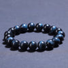 7A Blue Tiger Eye Bead Bracelet — Natural Hawk Eye With Deep Blue Chatoyancy