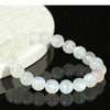 White Moonstone Bracelet — Ice-Grade Natural Stone, Choose Your Bead Size Buddha Tibet