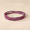 Wine Red Garnet Wrap Bracelet — Single or Three-Wrap Choice