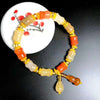 Xinjiang Gold-Thread Jade Bracelet — Bamboo Node & Barrel Bead Styles Buddha Tibet