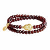 Garnet & Hetian Jade Bracelet — Lucky Charm Bead Bracelet for Wealth & Protection - Hetian Jade Gourd Fu EditionBuddha Tibet