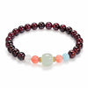 Garnet & Hetian Jade Bracelet — Lucky Charm Bead Bracelet for Wealth & Protection - Lucky JadeBuddha Tibet