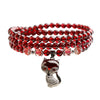 Garnet Layered Bracelet — Numbered Accent Styles - Style 14.5 mm, Three WrapsBuddha Tibet