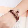 Garnet Layered Bracelet — Numbered Accent Styles - Style 14.5 mm, Three WrapsBuddha Tibet