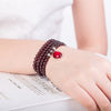 Garnet Multi-Wrap Bracelet — Layered Beads With Pendant Accent - 7A with Decorative Accents4 mm, 3 Wraps (approx. 53 cm)Buddha Tibet