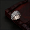 Garnet Ring - Pixiu & Heart Sutra - Buddha Tibet xd00081