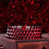 Garnet Wrap Bracelet — Deep Red Beads With Accent Detail - 6A with Decorative Accents4 mm, 3 Wraps (approx. 53 cm)Buddha Tibet