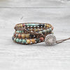 Gemstone Bracelets - Matte Gemstone Bohemian Style - Buddha Tibet xd00054