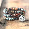 Gemstone Bracelets - Matte Gemstone Bohemian Style - Buddha Tibet xd00054