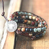 Gemstone Bracelets - Matte Gemstone Bohemian Style - Buddha Tibet xd00054