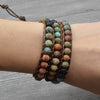 Gemstone Bracelets - Matte Gemstone Bohemian Style - Buddha Tibet xd00054