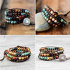 Gemstone Bracelets - Matte Gemstone Bohemian Style - Buddha Tibet xd00054