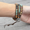 Gemstone Bracelets - Matte Gemstone Bohemian Style - Buddha Tibet xd00054