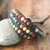 Gemstone Bracelets - Matte Gemstone Bohemian Style - Buddha Tibet xd00054