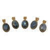 Gold-Filled Wire Labradorite Pendant — Open Woven Frame - Buddha Tibet