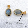 Gold-Filled Wire Labradorite Pendant — Open Woven Frame - Buddha Tibet