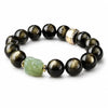 Gold Sheen Obsidian Jade Pixiu Bracelet — Keep Wealth Close - 10mm Gold Sheen Obsidian + White Jade PixiuBuddha Tibet
