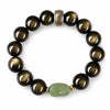 Gold Sheen Obsidian Jade Pixiu Bracelet — Keep Wealth Close Buddha Tibet