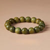 Green Sandalwood Mala Bracelet with Cinnabar & Agate — Natural Wood Beads for Grounding & Intention Buddha Tibet