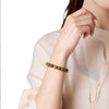 Green Sandalwood Mala Bracelet with Cinnabar & Agate — Natural Wood Beads for Grounding & Intention Buddha Tibet