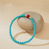 Green Turquoise & Red Agate Bracelet — Two Earth Stones, One Strand - Turquoise & Red AgateBuddha Tibet