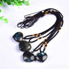 Heart Labradorite Necklace — Soft Shape, Shifting Blue Flash - 2–3 cmBuddha Tibet