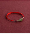 Hetian Jade Gourd Bracelet — Red String with Cinnabar Fortune Bead - Peace Red BraceletBuddha Tibet