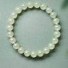 Hetian Jade Ice-Green Bead Bracelet — A Cool, Clear Stone for Steady Days - Ice Green 6mm (26 beads)Buddha Tibet