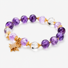 Pulsera de cuentas de amatista natural de 8 mm — Piedra auténtica, sencilla y ponible