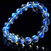 Indian Blue Moonstone Bracelet — 7A Glass-Body Ice Grade, Collector Quality Buddha Tibet