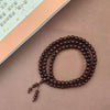 Indian Pterocarpus Santalinus 108-Bead Mala Bracelet — Rare Hardwood Prayer Beads for Deep Practice Buddha Tibet