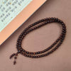 Indian Pterocarpus Santalinus 108-Bead Mala Bracelet — Rare Hardwood Prayer Beads for Deep Practice Buddha Tibet