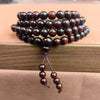 Indian Pterocarpus Santalinus 108-Bead Mala Bracelet — Rare Hardwood Prayer Beads for Deep Practice Buddha Tibet