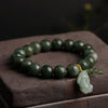 Jade Bracelet - Pixiu Green Jade Bracelet for Wealth & Serenity - Buddha Tibet xd00012