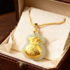 Jade Necklace - Blessing & Money Bag - Buddha Tibet xd00080